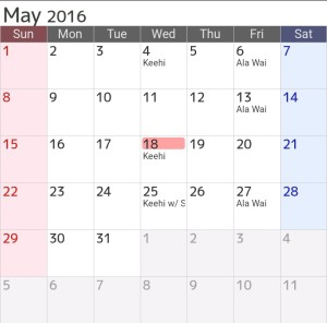 2016-05 Sailing Schedule